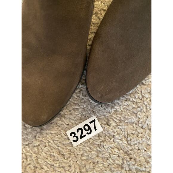 Crown Vintage Ankle Booties Women‎ 8 Brown Saleen Faux Suede Zip Chunky Heel - Picture 7 of 7